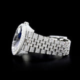 VVS1 Moissanite Datejust Blue Dial Fully Iced Out Luxury Watch