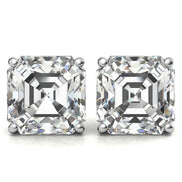 Solitaire Moissanite Assher Cut Push Back Stud Earrings