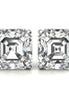 Solitaire Moissanite Assher Cut Push Back Stud Earrings