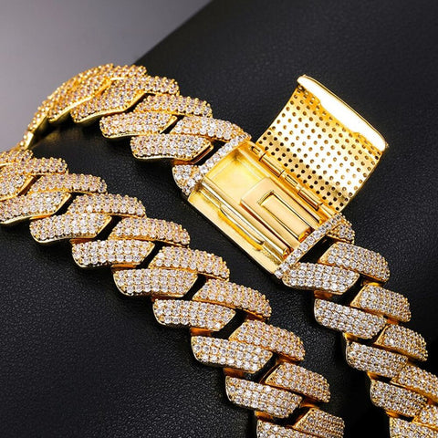 3 Row Moissanite Diamond Luxury Hip Hop Chain