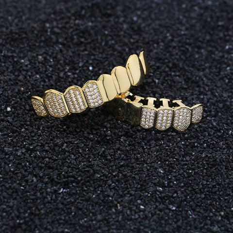 Half Iced Out Moissanite Grillz For Men's