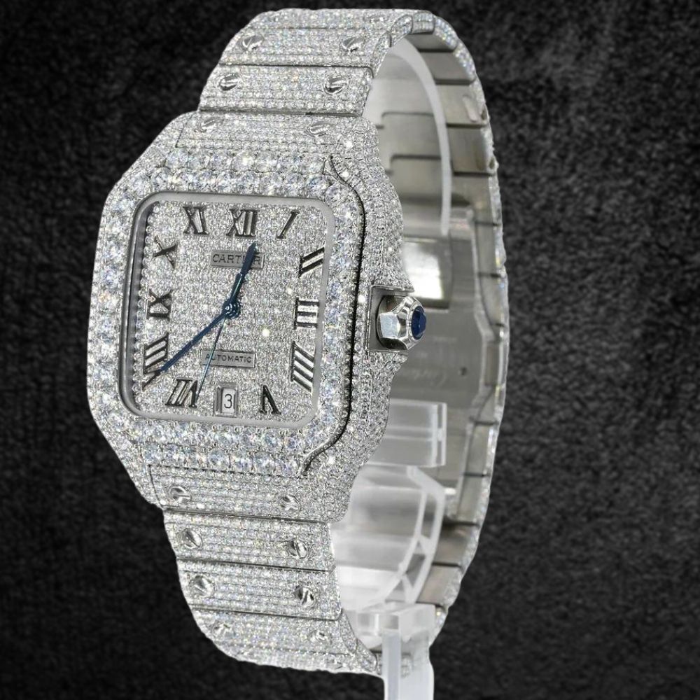 Fully Iced Out Moissanite Luxury Hip Hop Watch