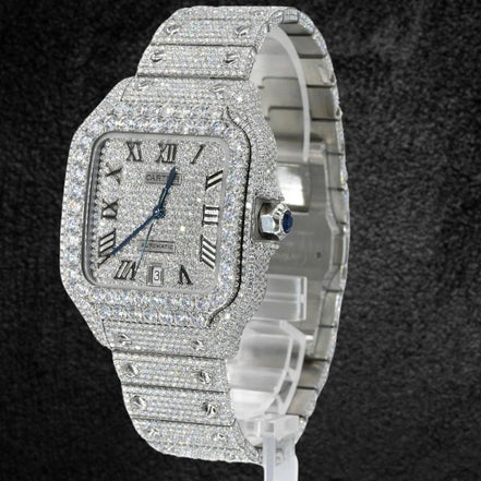 Fully Iced Out Moissanite Luxury Hip Hop Watch