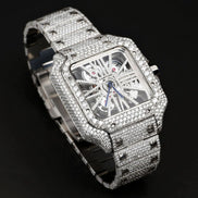 Iced Out Skeleton Moissanite Automatic Watch
