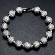 Ball Link Iced Out Moissanite Diamond Unisex Bracelet