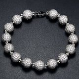 Ball Link Iced Out Moissanite Diamond Unisex Bracelet