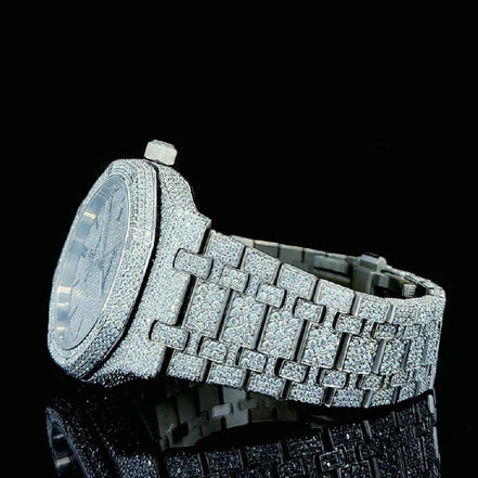 Iced Out Stainless Steel D Color Moissanite Watch