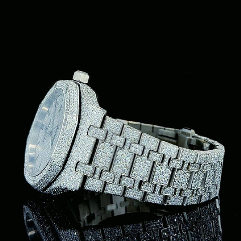 Iced Out Stainless Steel D Color Moissanite Watch