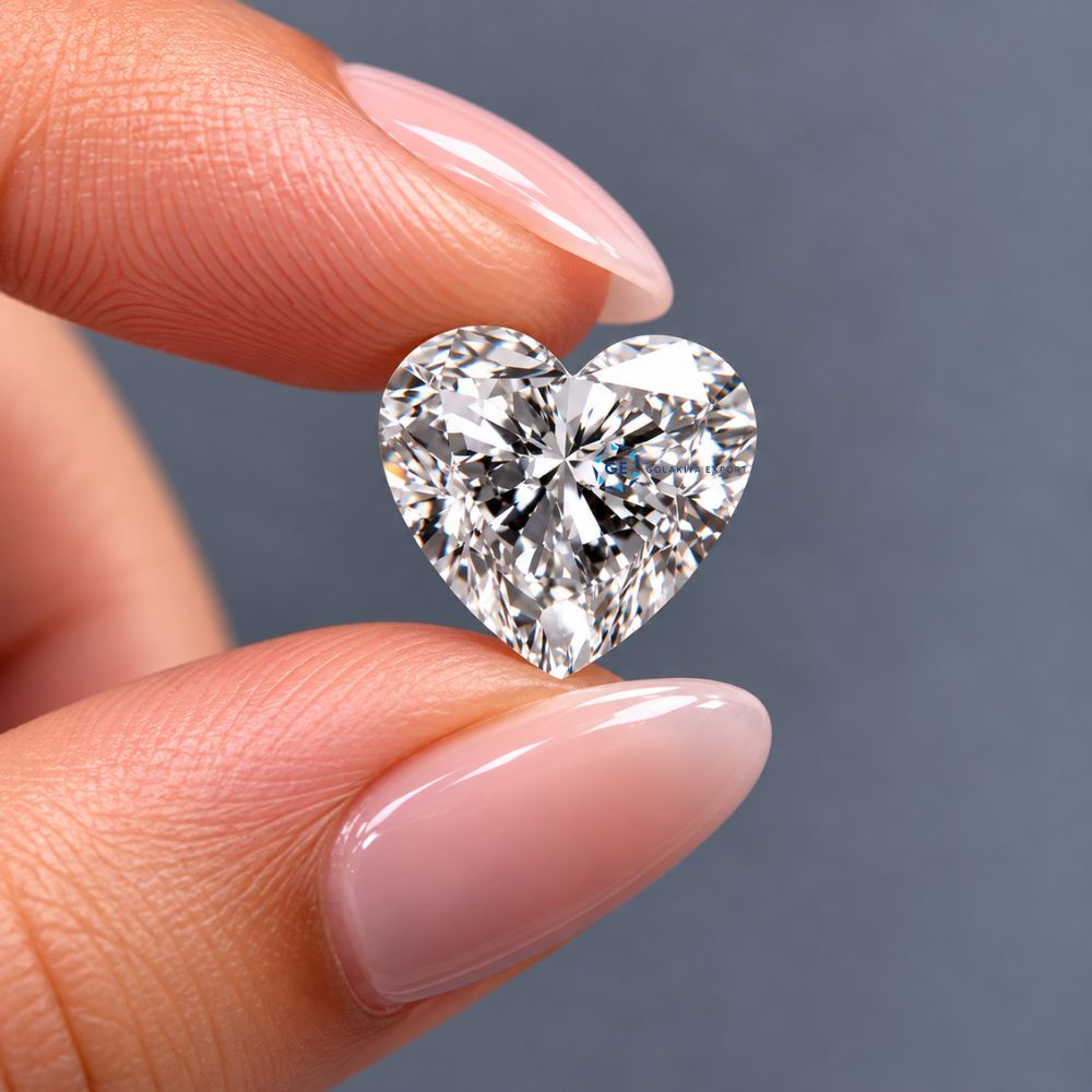F- VS1 Clarity Heart Cut Lab Grown Diamond, Heart Shaped Diamond