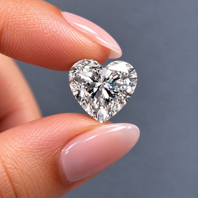 F- VS1 Clarity Heart Cut Lab Grown Diamond, Heart Shaped Diamond