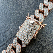 Rose Gold Plated Moissanite Cuban Link Bracelet