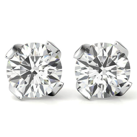 Sterling Silver Round Moissanite Stud Earrings