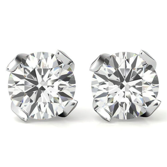 Sterling Silver Round Moissanite Stud Earrings