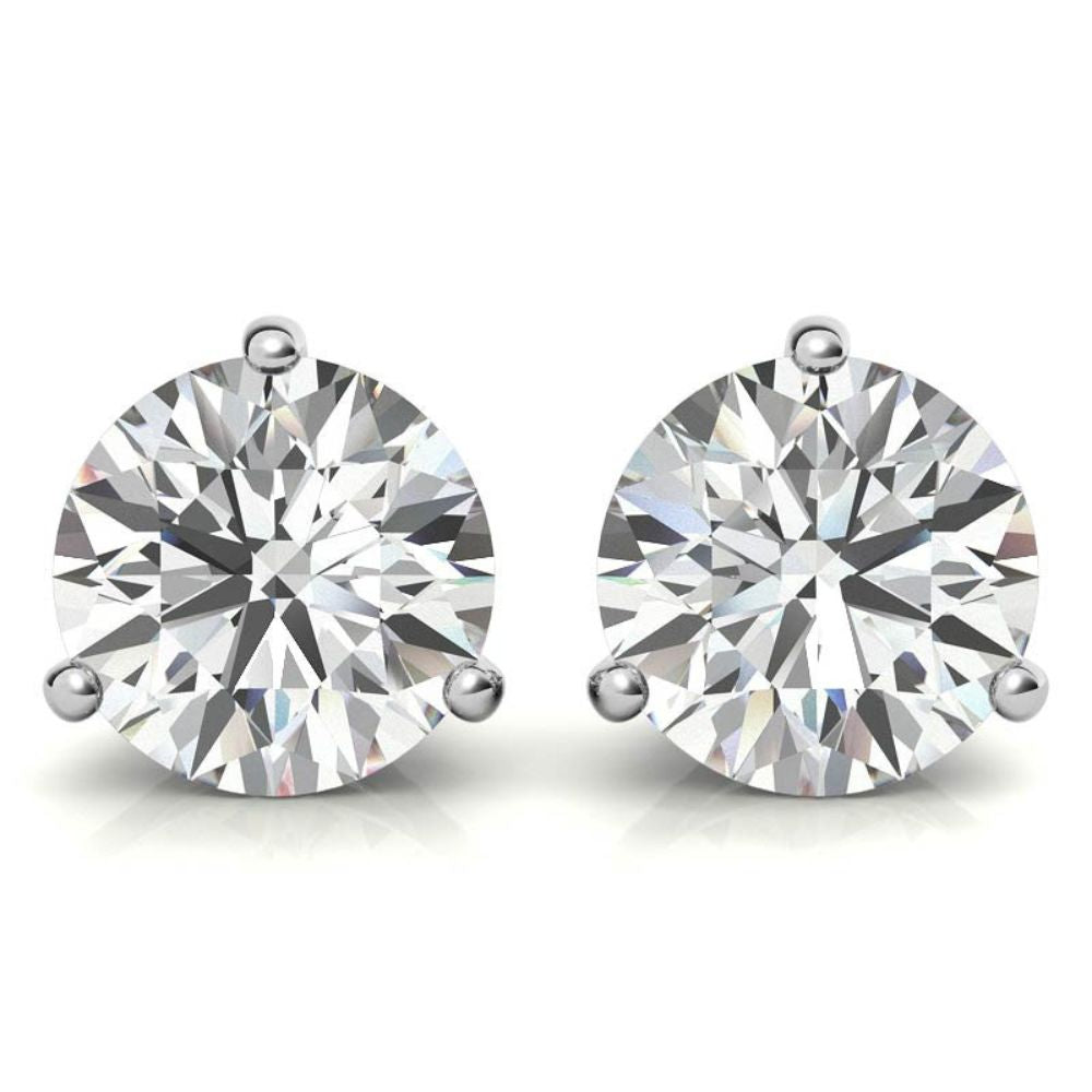 Daily Wear round Moissanite Stud Push Back Earrings