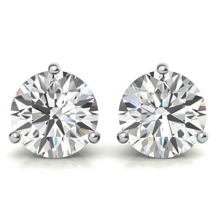 Daily Wear round Moissanite Stud Push Back Earrings