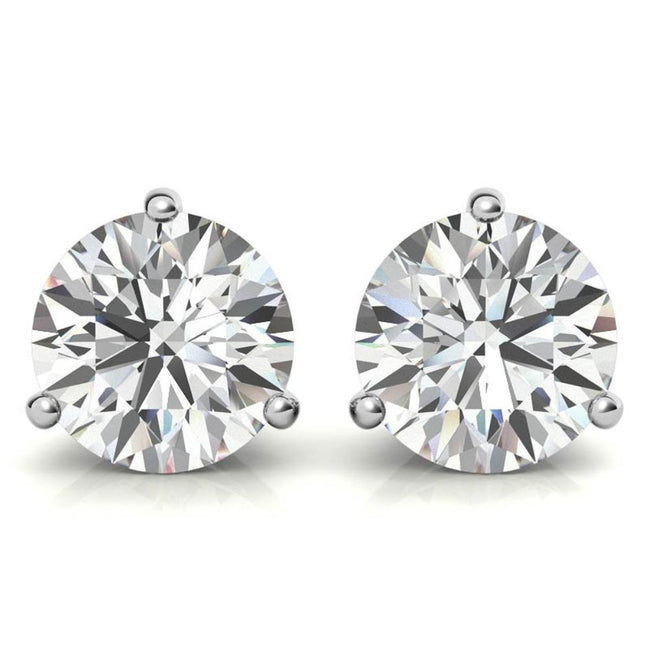 Daily Wear round Moissanite Stud Push Back Earrings