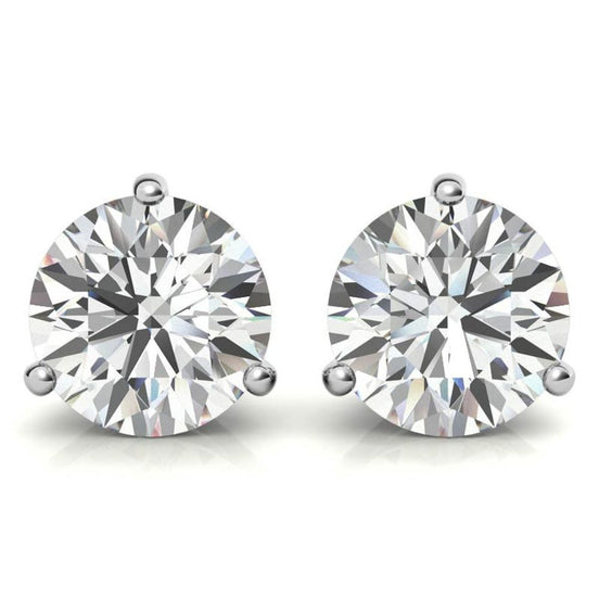 Daily Wear round Moissanite Stud Push Back Earrings