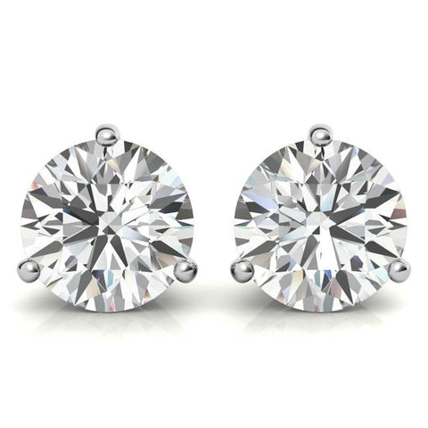 Daily Wear round Moissanite Stud Push Back Earrings