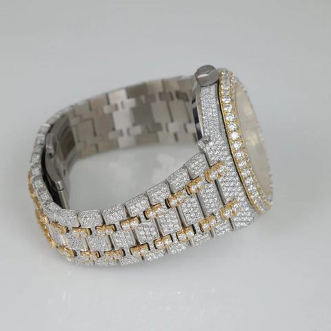D Color Bust Down Stainless Steel Hip Hip Watch