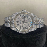 Roman Dial Full White Moissanite Wrist Watch