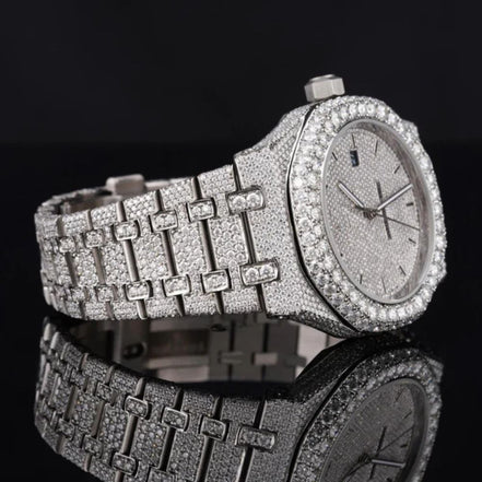Fully Iced Out D Color Moissanite Men's Watch
