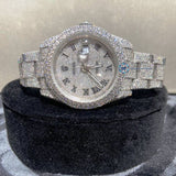 Stainless Steel Datejust Automatic Full White Moissanite Watch