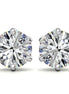 Moissanite Round Cut Hidden Halo Earrings