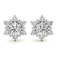Elegant Moissanite Round Cut Halo Stud Earrings