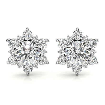 Elegant Moissanite Round Cut Halo Stud Earrings
