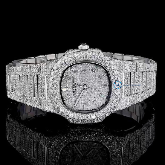 Bust Down Moissanite Full White Luxury Watch Gift For Him
