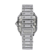 Rose & White Roman Numeric Bust Down Moissanite Watch