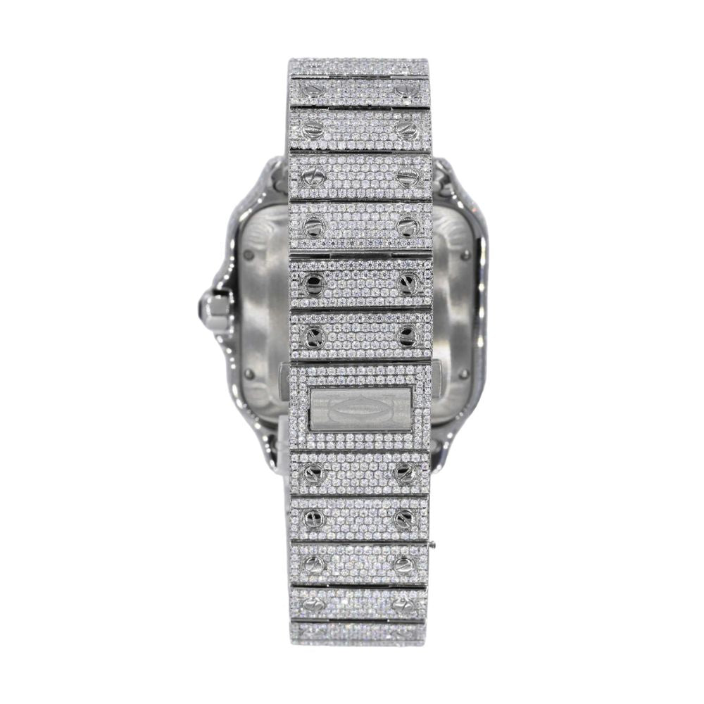 Rose & White Roman Numeric Bust Down Moissanite Watch
