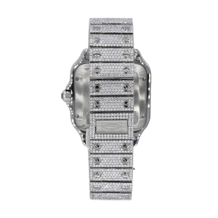 Rose & White Roman Numeric Bust Down Moissanite Watch