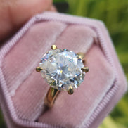 Lab Grown 6 Carat Oval Cut Hidden Halo Engagement Ring