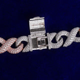 Dual Tone Infinity Miami Link Moissanite Chain