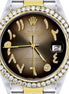 Brown Arabic Dial Date Just Moissanite Luxury Watch