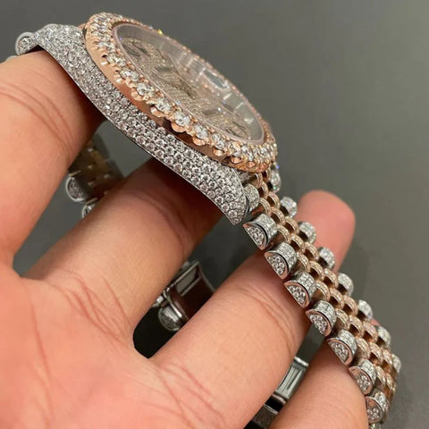Colorless Moissanite Dual Tone Automatic Watch