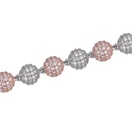 Rose & White Dual Tone Moissanite Bracelet