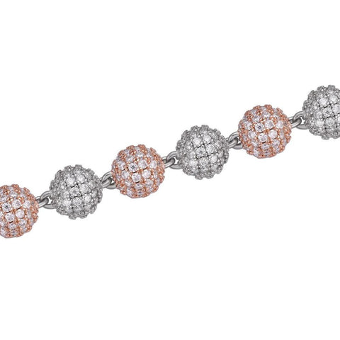 Rose & White Dual Tone Moissanite Bracelet