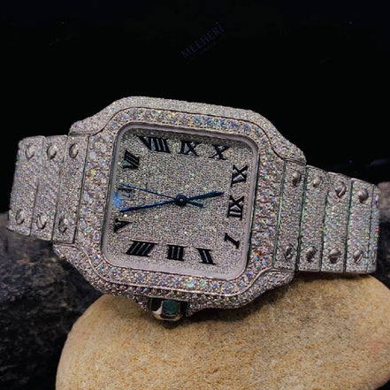 Full Iced Out Automatic D Color Moissanite Watch For Men's