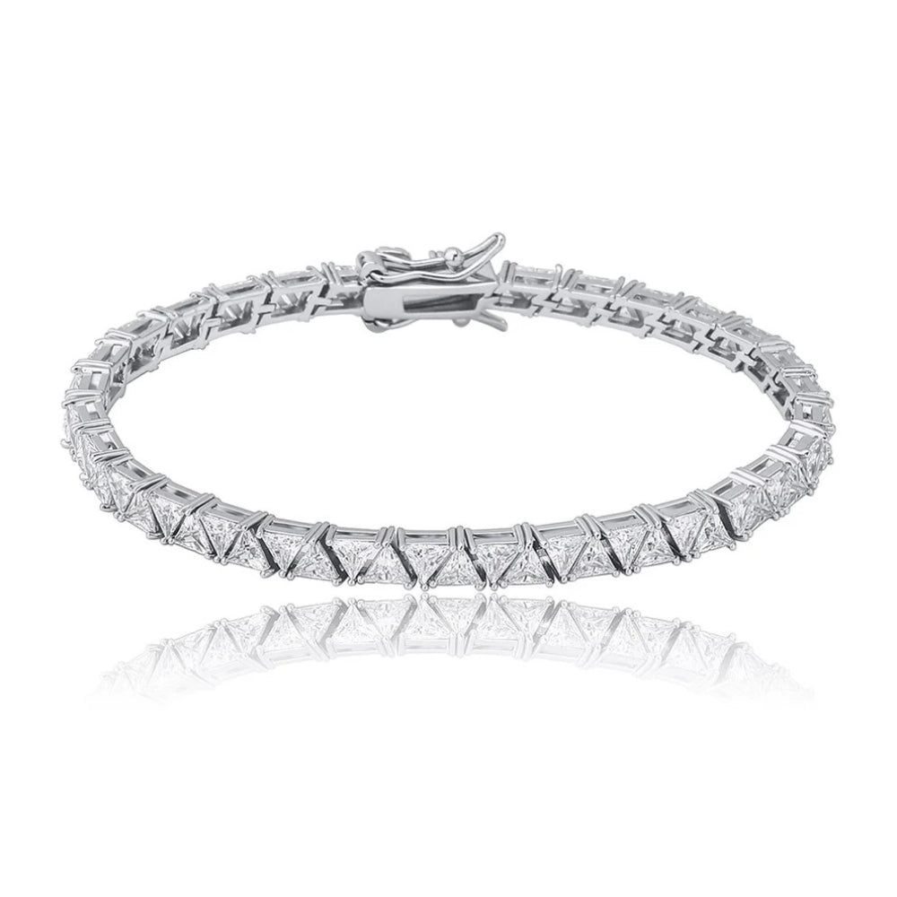 Trilliant Cut Moissanite Diamond Tennis Bracelet