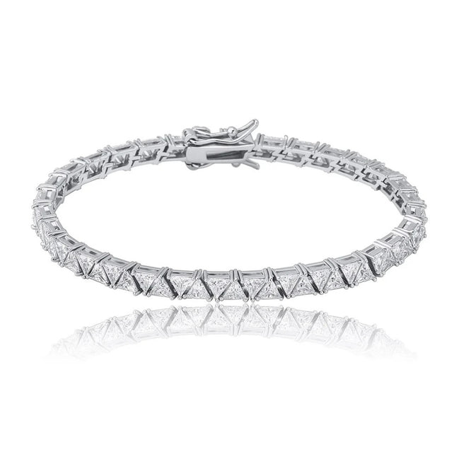 Trilliant Cut Moissanite Diamond Tennis Bracelet