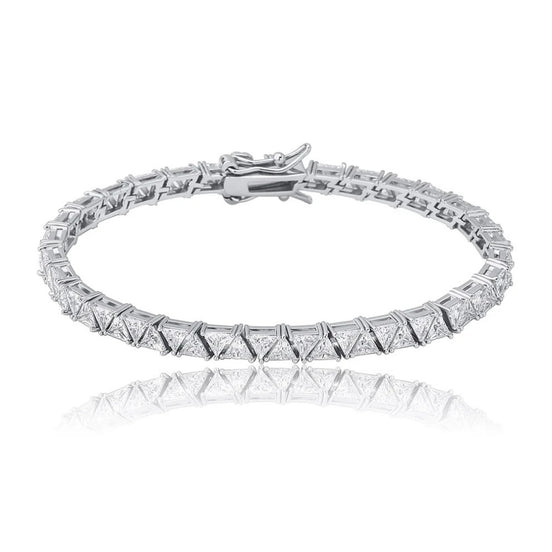 Trilliant Cut Moissanite Diamond Tennis Bracelet