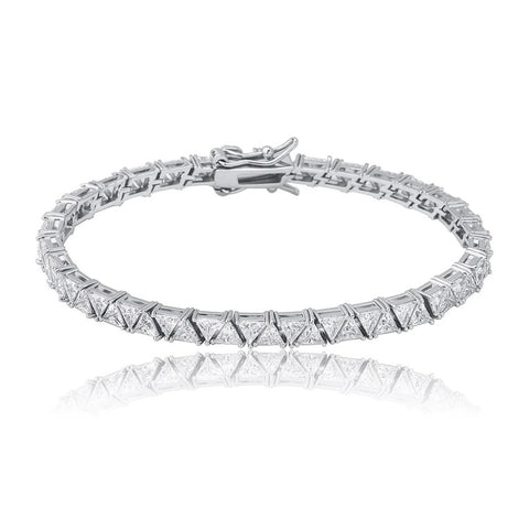 Trilliant Cut Moissanite Diamond Tennis Bracelet