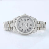 Bust Down Full White Day Date Moissanite Iced Out Watch