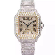 Colorless Moissanite Roman Dial Hip Hop Watch