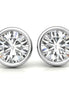Bezel Set Moissanite Round Cut Earrings For Women