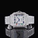 Fully White Color Full Roman Number Moissanite Watch