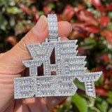 Baguette Cut Moissanite Diamond Silver Necklace