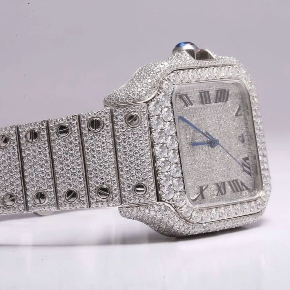 Colorless Moissanite Iced Out Watch For Him